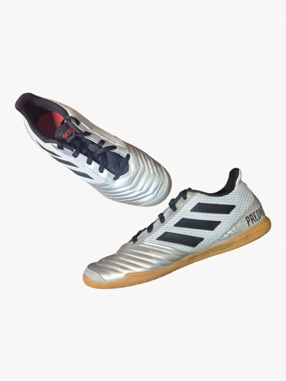 Adidas Predator Tango 19.4 Indoor Soccer Shoes Silver Mens 6.5 / Women 7.5